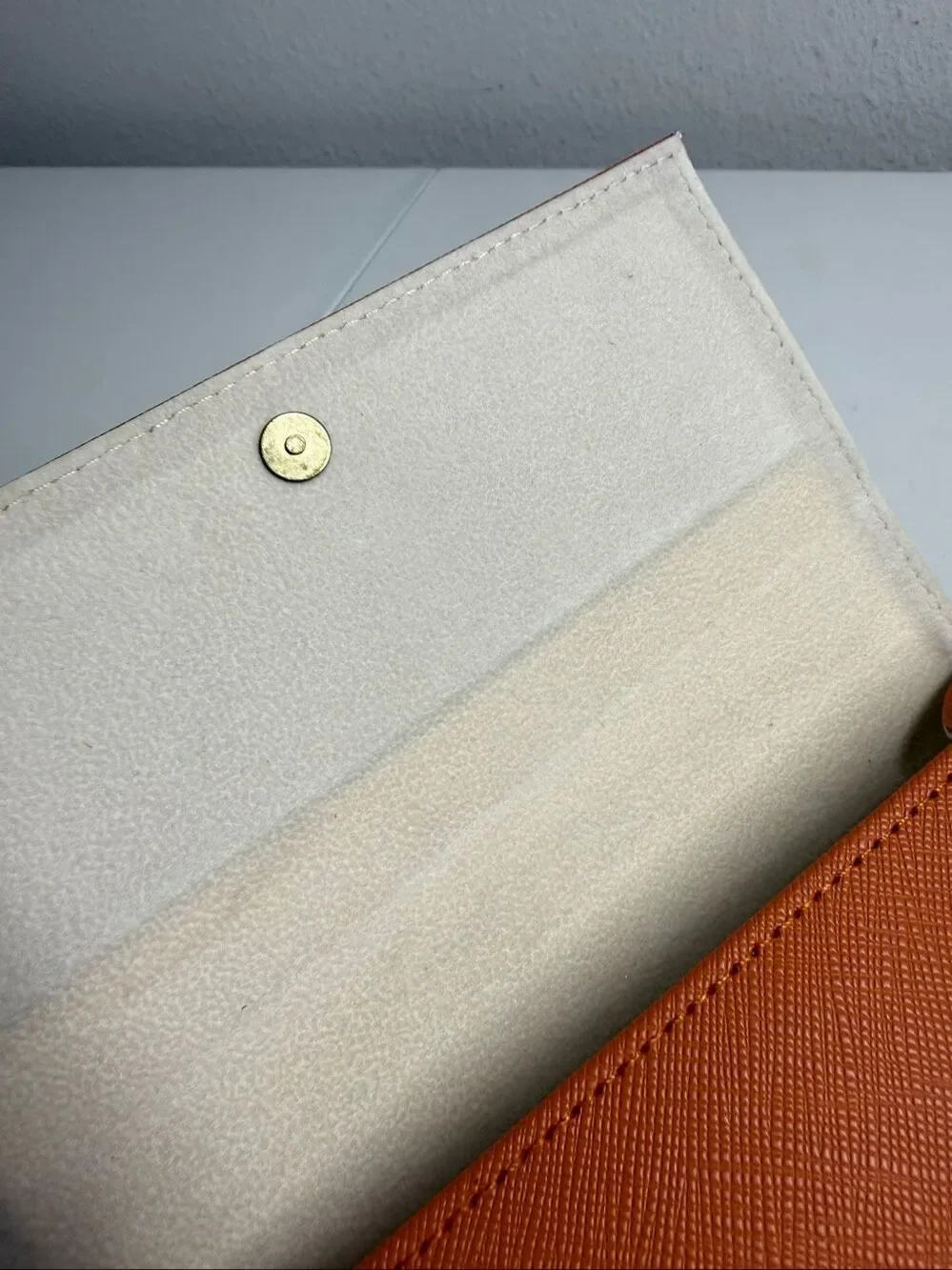 Tory Burch Trifold Orange Leather Sunglasses/Eyeglasses case Large